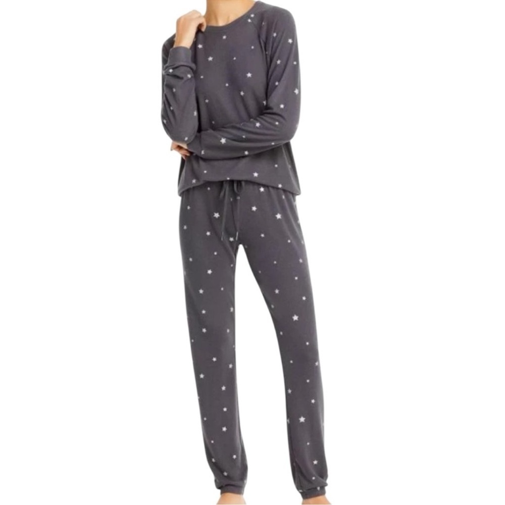 Aqua Lounge Peachy Slate Star Print Two Piece Pajama Lounge Set Size M NWT